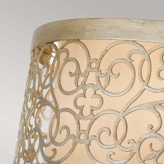 Elstead Arabesque Deckenleuchte E27 2-fach Blattsilber Patina