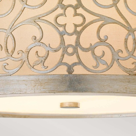 Elstead Arabesque Deckenleuchte E27 2-fach Blattsilber Patina