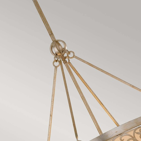 Elstead Arabesque Hängeleuchte E27 4-fach Blattsilber Patina