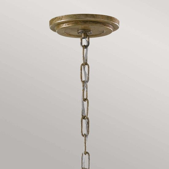 Elstead Argento Hängeleuchte E14 3-fach Oxidiertes Blattsilber