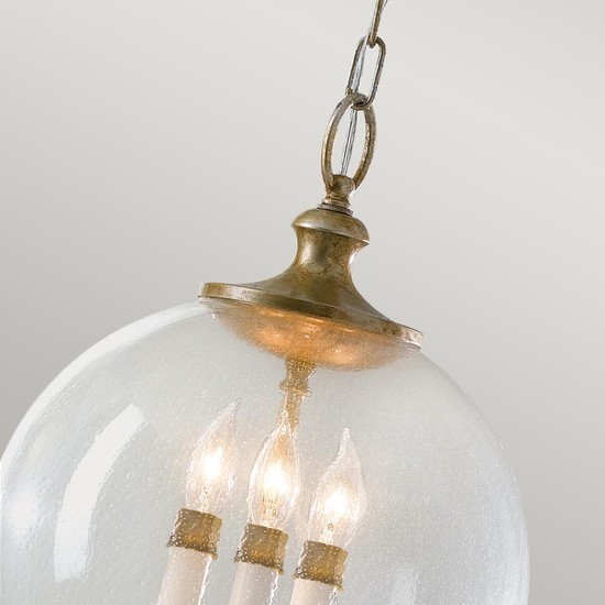 Elstead Argento Hängeleuchte E14 3-fach Oxidiertes Blattsilber