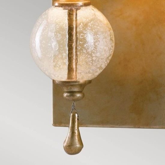 Elstead Argento Wandleuchte E14 Oxidiertes Blattsilber