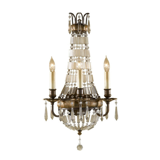 Elstead Bellini Wandleuchte E14 3-fach Oxidierte Bronze, Britische Bronze
