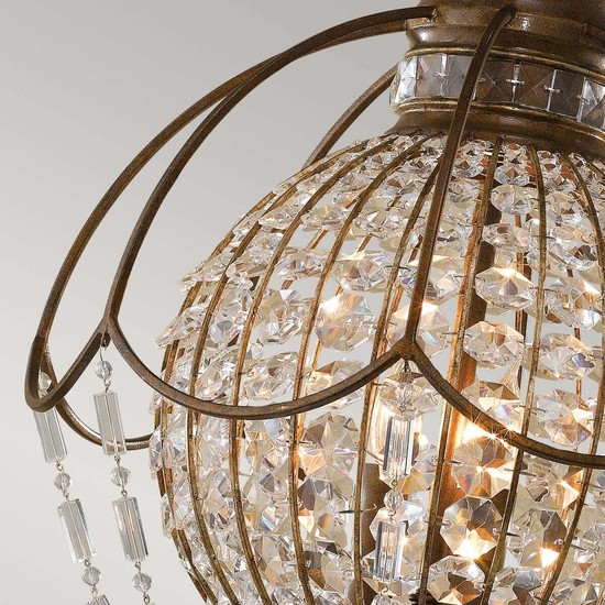 Elstead Bellini Kronleuchter E14 3-fach Oxidierte Bronze, Britische Bronze