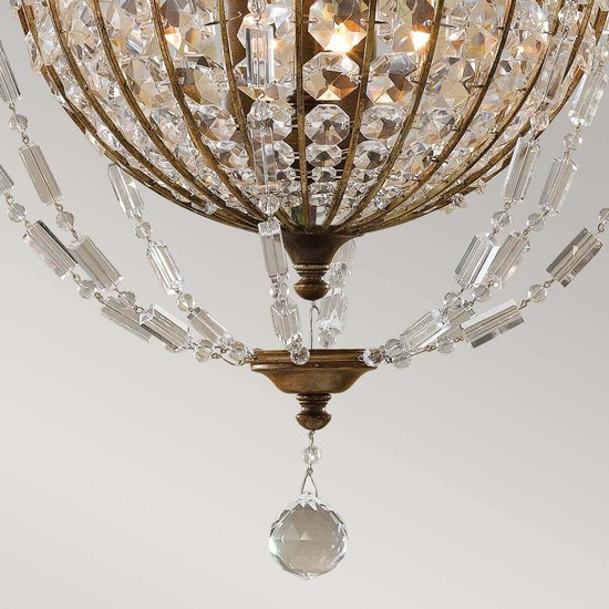 Elstead Bellini Kronleuchter E14 3-fach Oxidierte Bronze, Britische Bronze