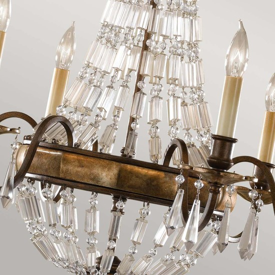 Elstead Bellini Kronleuchter E14 6-fach Oxidierte Bronze, Britische Bronze