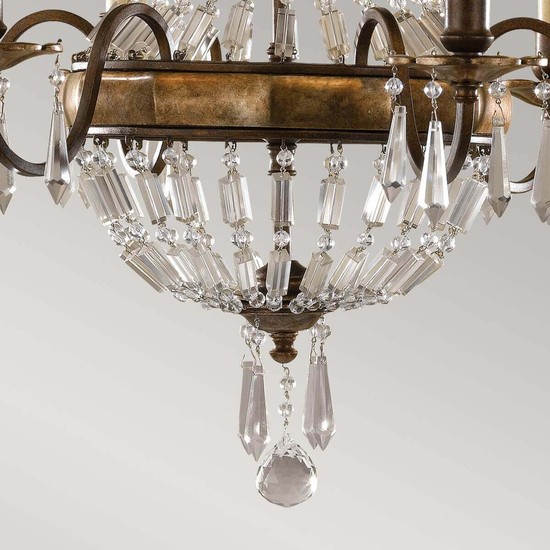 Elstead Bellini Kronleuchter E14 6-fach Oxidierte Bronze, Britische Bronze