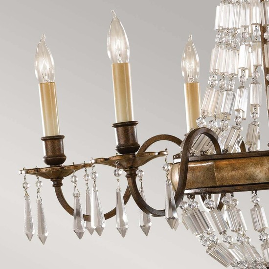 Elstead Bellini Kronleuchter E14 6-fach Oxidierte Bronze, Britische Bronze