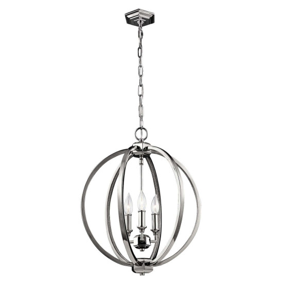 Elstead Corinne Hängeleuchte E14 3-fach 53cm Poliertes Nickel