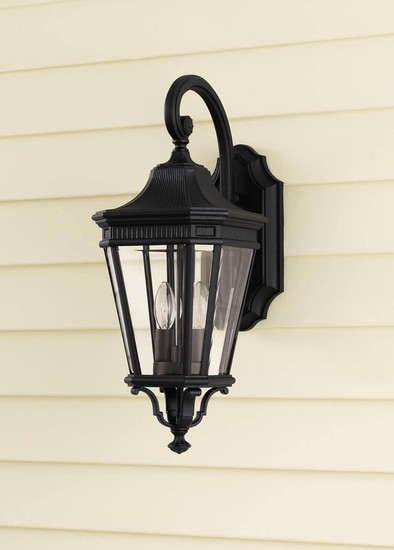 Elstead Cotswold Lane Außen-Wandleuchte E14 2-fach 52cm Schwarz IP44