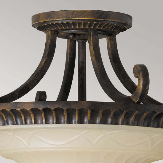 Elstead Drawing Room Deckenleuchte E27 2-fach 34cm Walnuss