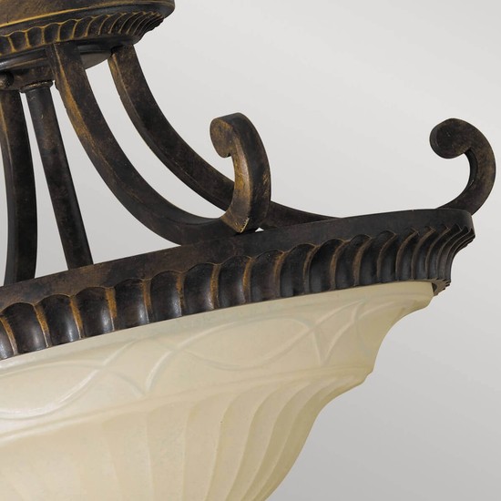 Elstead Drawing Room Deckenleuchte E27 2-fach 34cm Walnuss