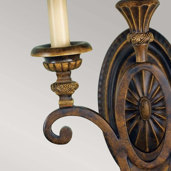Elstead Drawing Room Wandleuchte E27 2-fach 61cm Walnuss