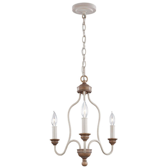Elstead Hartsville Kronleuchter E14 3-fach Chalk Washed, Beachwood