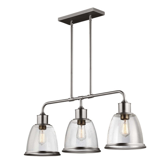 Elstead Hobson Kronleuchter E27 3-fach Satiniertes Nickel