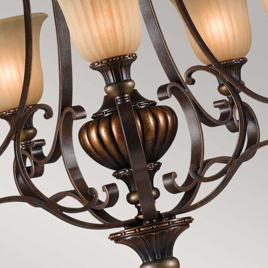 Elstead Kelham Hall Kronleuchter E27 5-fach Florenz Gold, Britische Bronze