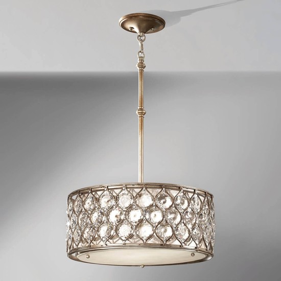Elstead Lucia Hängeleuchte E27 3-fach 20cm Brüniertes Silber