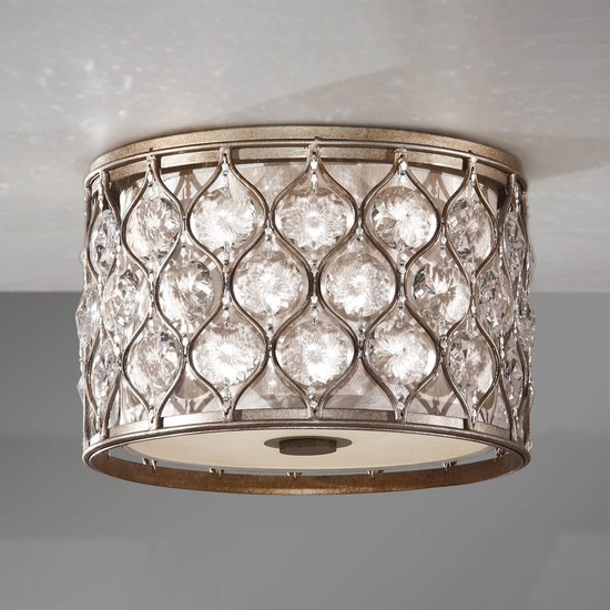 Elstead Lucia Deckenleuchte E27 2-fach 21cm Brüniertes Silber