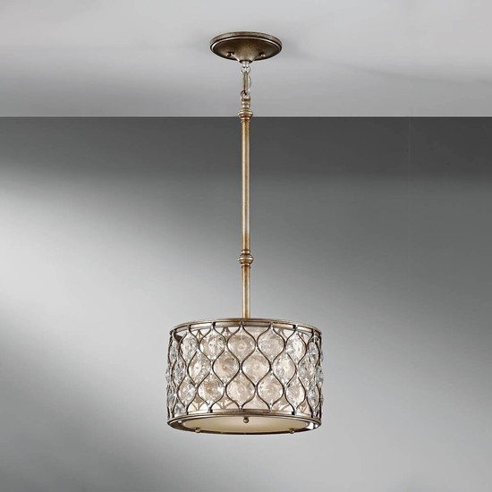 Elstead Lucia Hängeleuchte E27 20cm Brüniertes Silber