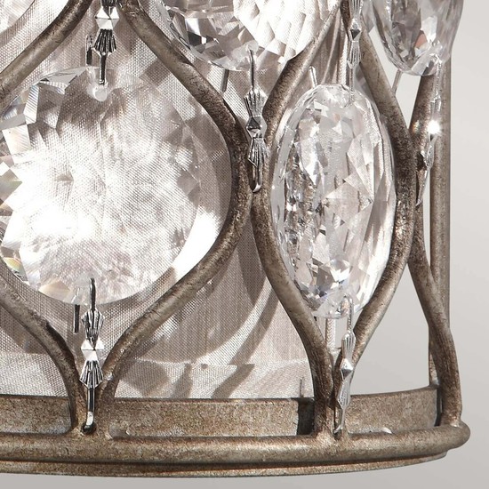Elstead Lucia Wandleuchte E14 Brüniertes Silber