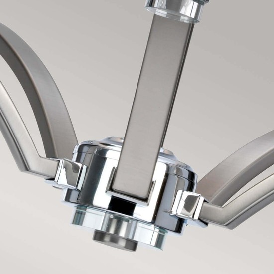 Elstead Prospect Park Kronleuchter E27 5-fach Satin Nickel, Chrom