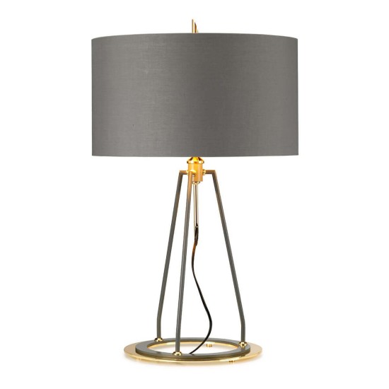 Elstead Ferrara Tischleuchte E27 Dunkelgrau Poliertes Gold Grau mit Metallic-Gold-Futter