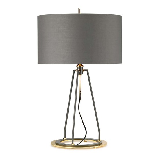 Elstead Ferrara Tischleuchte E27 Dunkelgrau Poliertes Gold Grau mit Metallic-Gold-Futter