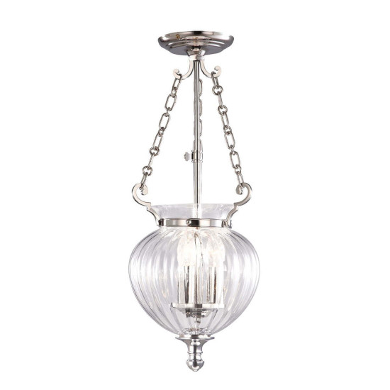 Elstead Finsbury Park Hängeleuchte E14 3-fach Small Poliertes Nickel