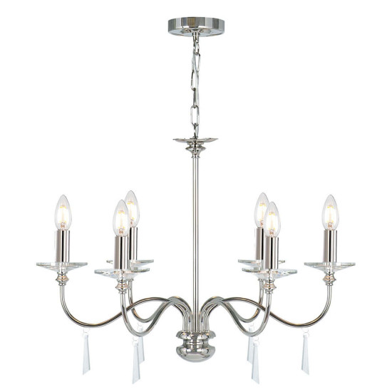 Elstead Finsbury Park Kronleuchter E14 6-fach Poliertes Nickel