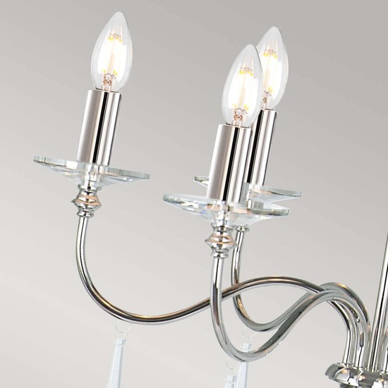 Elstead Finsbury Park Kronleuchter E14 6-fach Poliertes Nickel