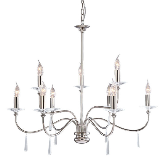 Elstead Finsbury Park Kronleuchter E14 9-fach Poliertes Nickel