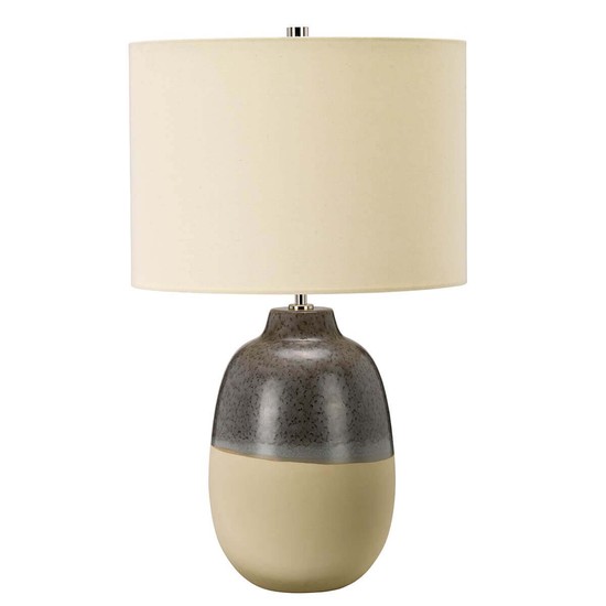 Elstead Grange Park Tischleuchte E27 Grau, braun Creme, Made in UK