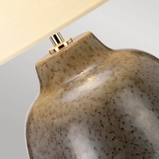 Elstead Grange Park Tischleuchte E27 Grau, braun Creme, Made in UK