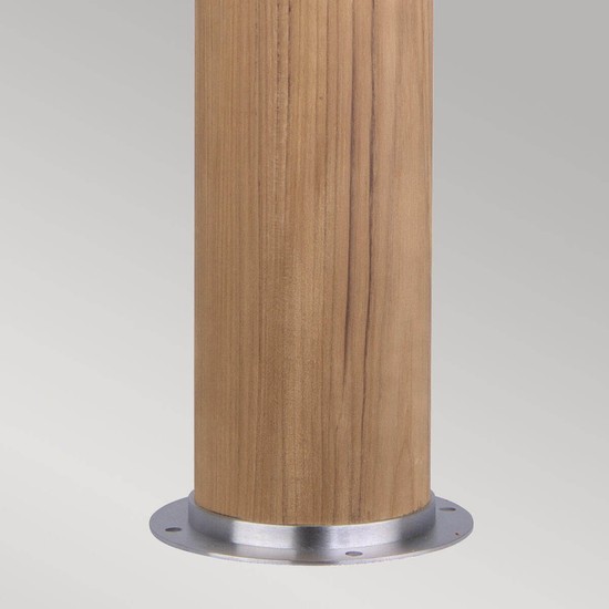 Elstead Poole Außen-Stehleuchte E27 67cm Rostfreier Stahl und Teakholz IP55