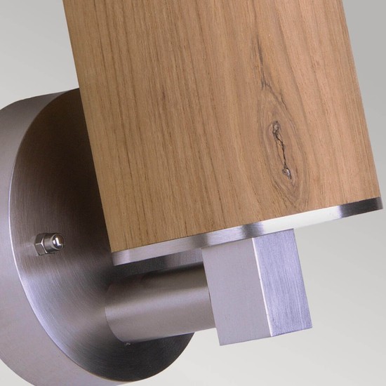 Elstead Poole Außen-Wandleuchte E27 28cm Rostfreier Stahl und Teakholz IP44