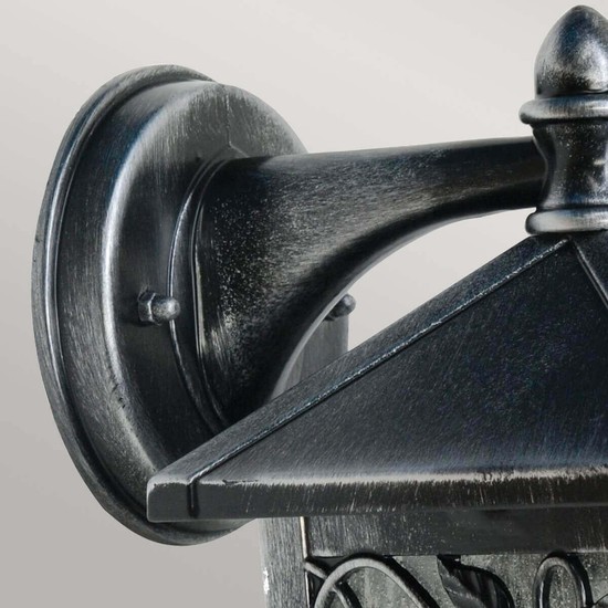 Elstead Winchcombe Außen-Wandleuchte E27 Schwarz-Silber IP44