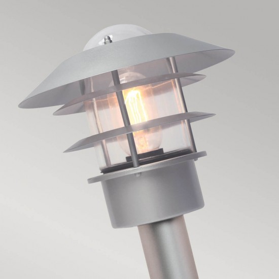 Elstead Helsingor Außen-Stehleuchte E27 100cm Silber IP44