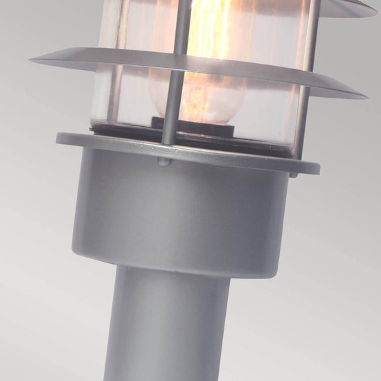 Elstead Helsingor Außen-Stehleuchte E27 31cm Edelstahl, silber IP44