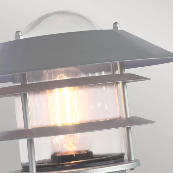 Elstead Helsingor Außen-Wandleuchte Sensor E27 24cm Edelstahl, silber IP44