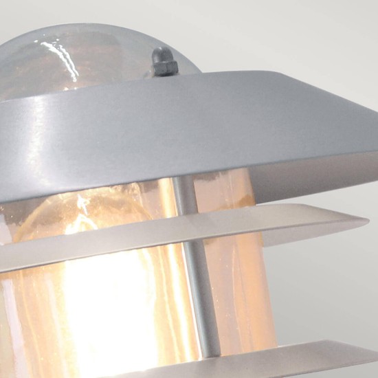 Elstead Helsingor Außen-Wandleuchte E27 24cm Edelstahl, silber IP44