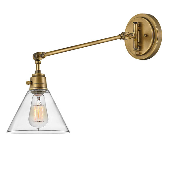 Elstead Arti  Wandleuchte E27 Hertiage Messing, Klarglas Schirm Glas klar