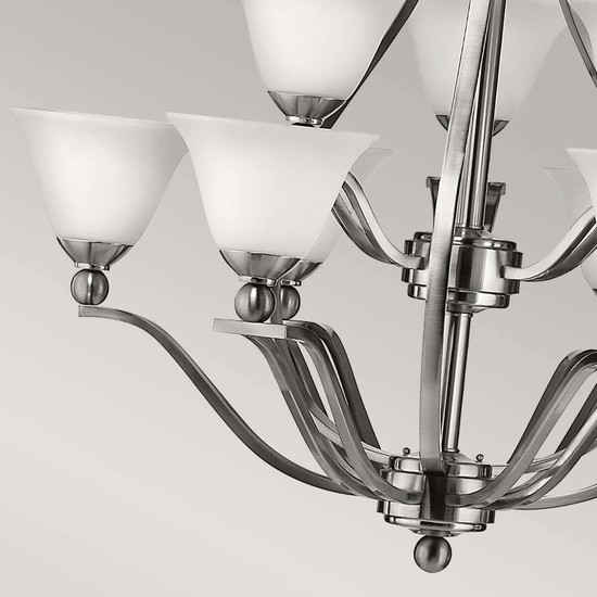 Elstead Bolla Kronleuchter E27 9-fach Nickel gebürstet