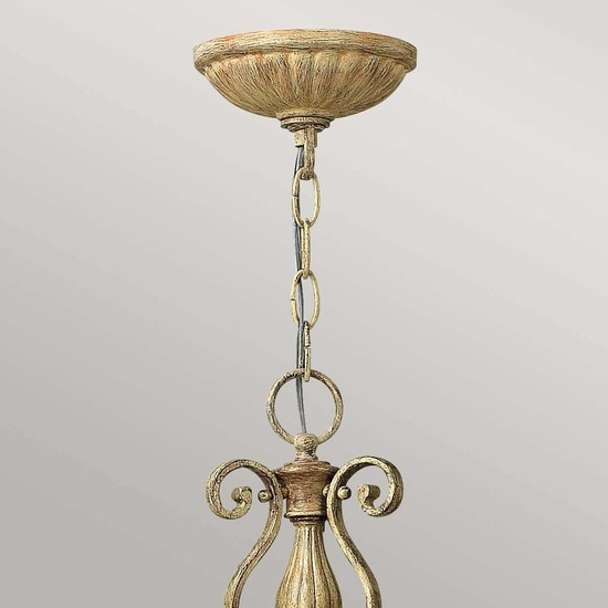 Elstead Carabel Kronleuchter E27 3-fach Gebürsteter Champagner