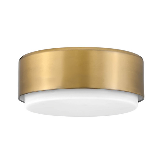 Elstead Cedric Deckenleuchte E27 2-fach Lackiertes Messing Opal