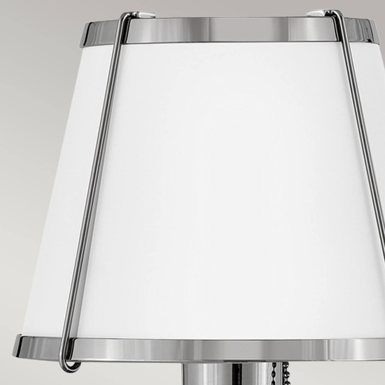 Elstead Clarke Wandleuchte E27 Nickel poliert und weißer Metallschirm Weiß