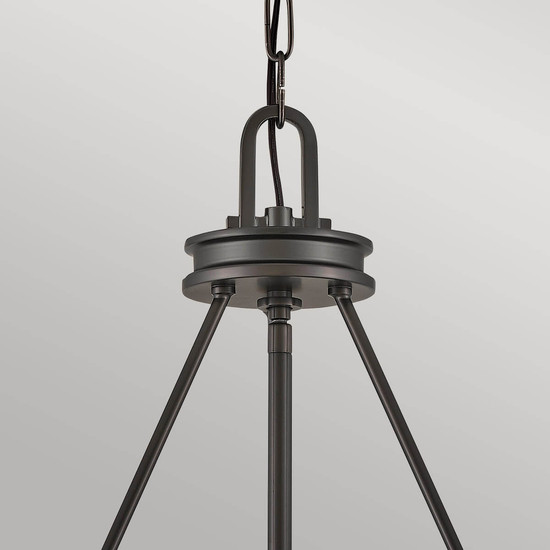 Elstead Collier Pendelleuchte E14 4-fach Schwarzes Oxid Glas klar mit Luftbläschen