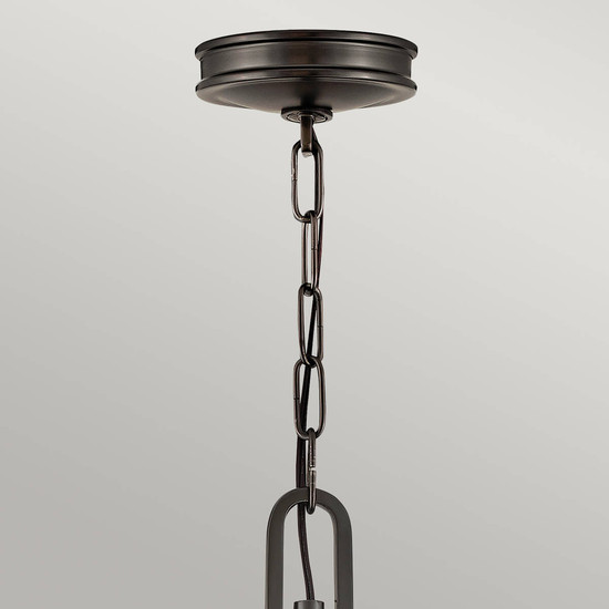 Elstead Collier Pendelleuchte E14 4-fach Schwarzes Oxid Glas klar mit Luftbläschen