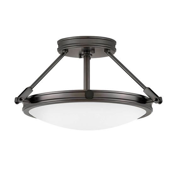 Elstead Collier Deckenleuchte E14 3-fach Schwarzes Oxid Glas klar mit Luftbläschen