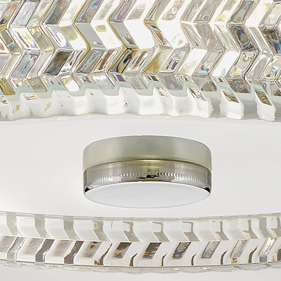 Elstead Elle Deckenleuchte E27 2-fach Chrom Glas geätzt mit Chevron Muster