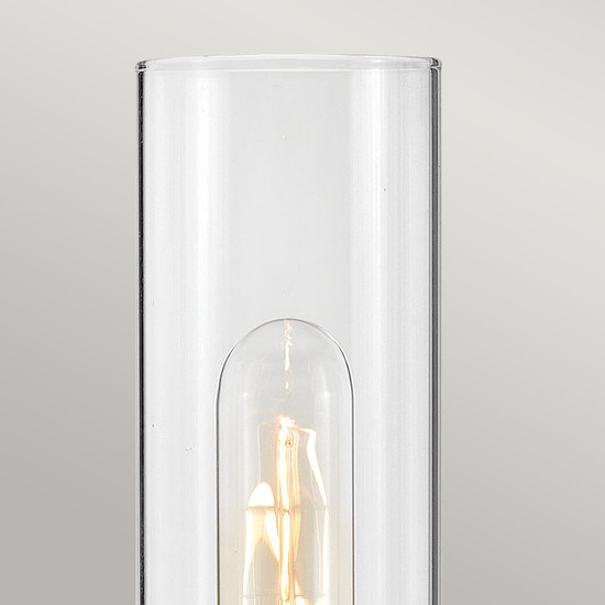 Elstead Ellison Wandleuchte E27 Schwarz mit Nickel gebürstet Glas klar IP44